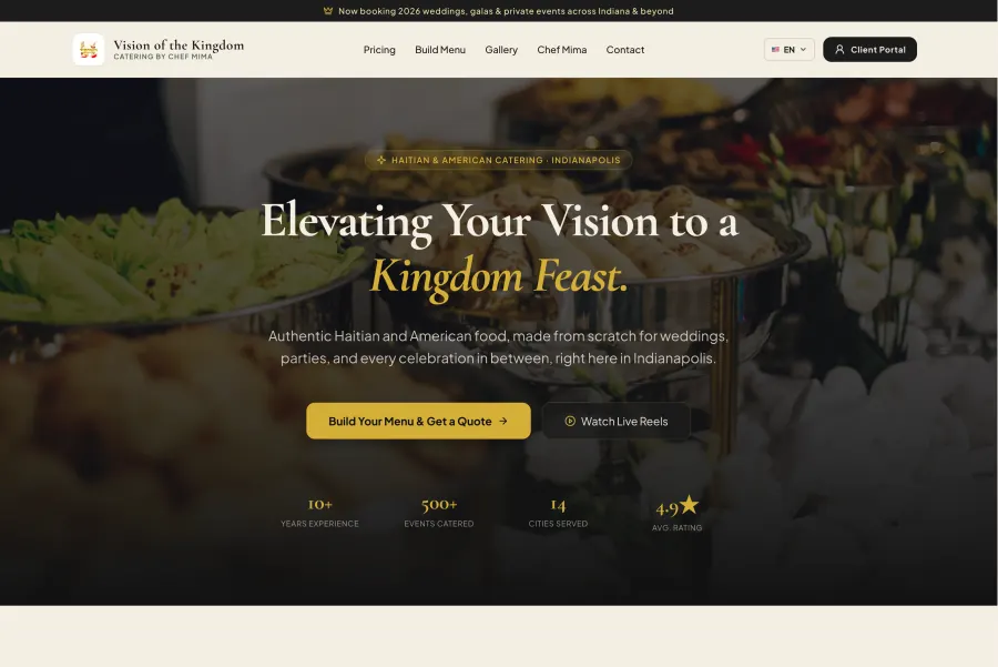 Vision of the Kingdom catering website
